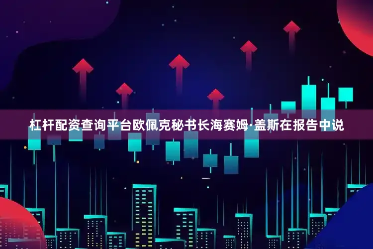 杠杆配资查询平台欧佩克秘书长海赛姆·盖斯在报告中说